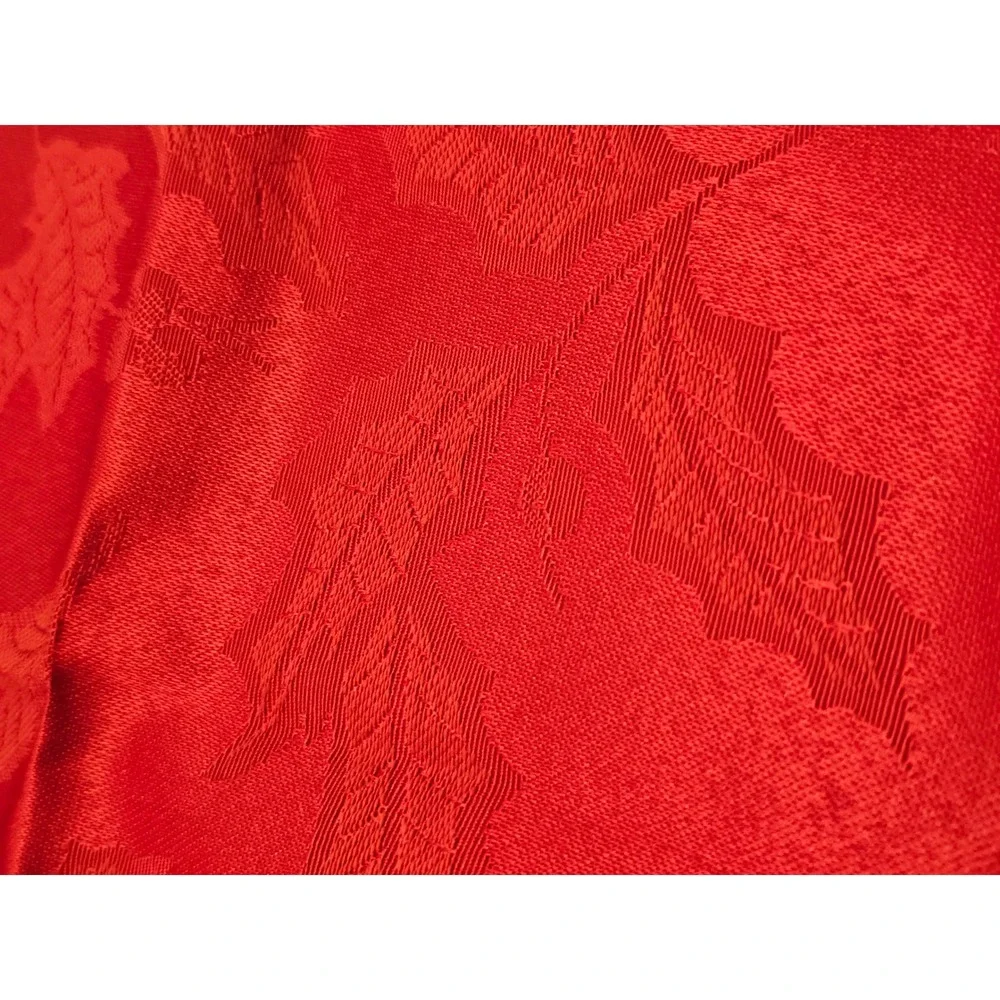 Lenox Holiday Holly Damask Cocktail Napkins Red Green Set of 9 Christmas Linens